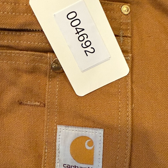 Carhartt Quilted Lined Duck Bib Overalls Mens 50x32‎ Zip To Thigh R41 BRN * - Picture 10 of 10